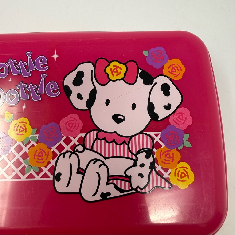 Sanrio Vintage 90s Spottie Dottie & Cat Pink Plastic Pencil/Stationary Box - Picture 2 of 15